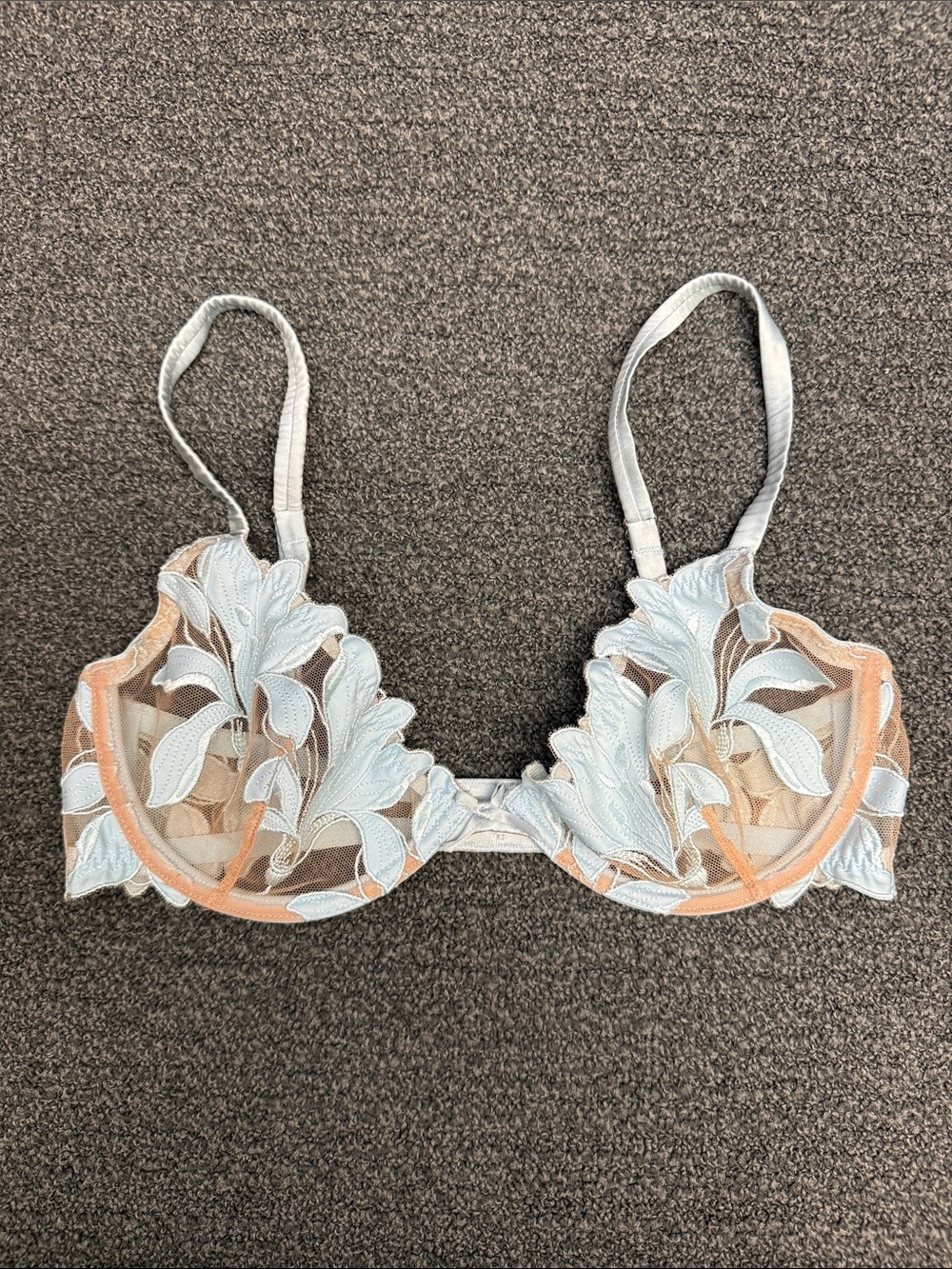 Fleur du Mal Lily Plunge Demi Bra in Glacier